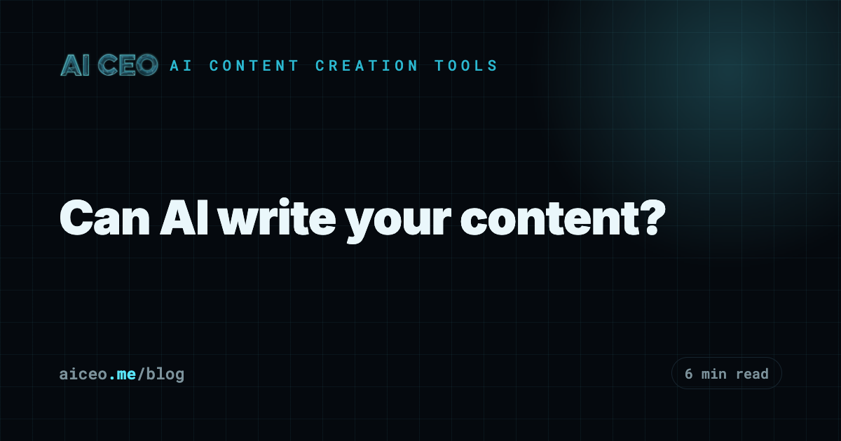 Can AI write your content?