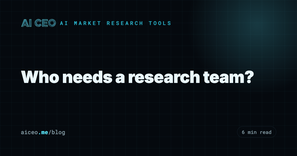 Who needs a research team?